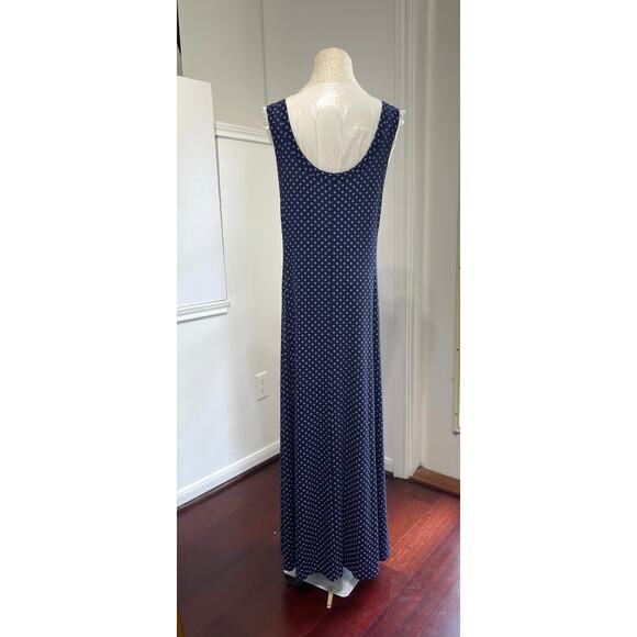 Soft Surroundings navy maxi dress sz Lp resort wear vacation travel NWT - Picture 2 of 5